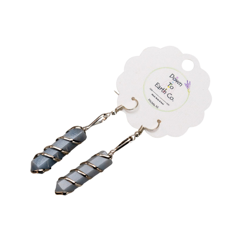 Silver Wire Wrapped Crystal Earrings | Earrings | Wiccan Center