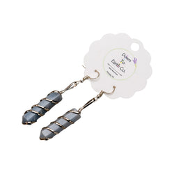 Silver Wire Wrapped Crystal Earrings | Earrings | Wiccan Center