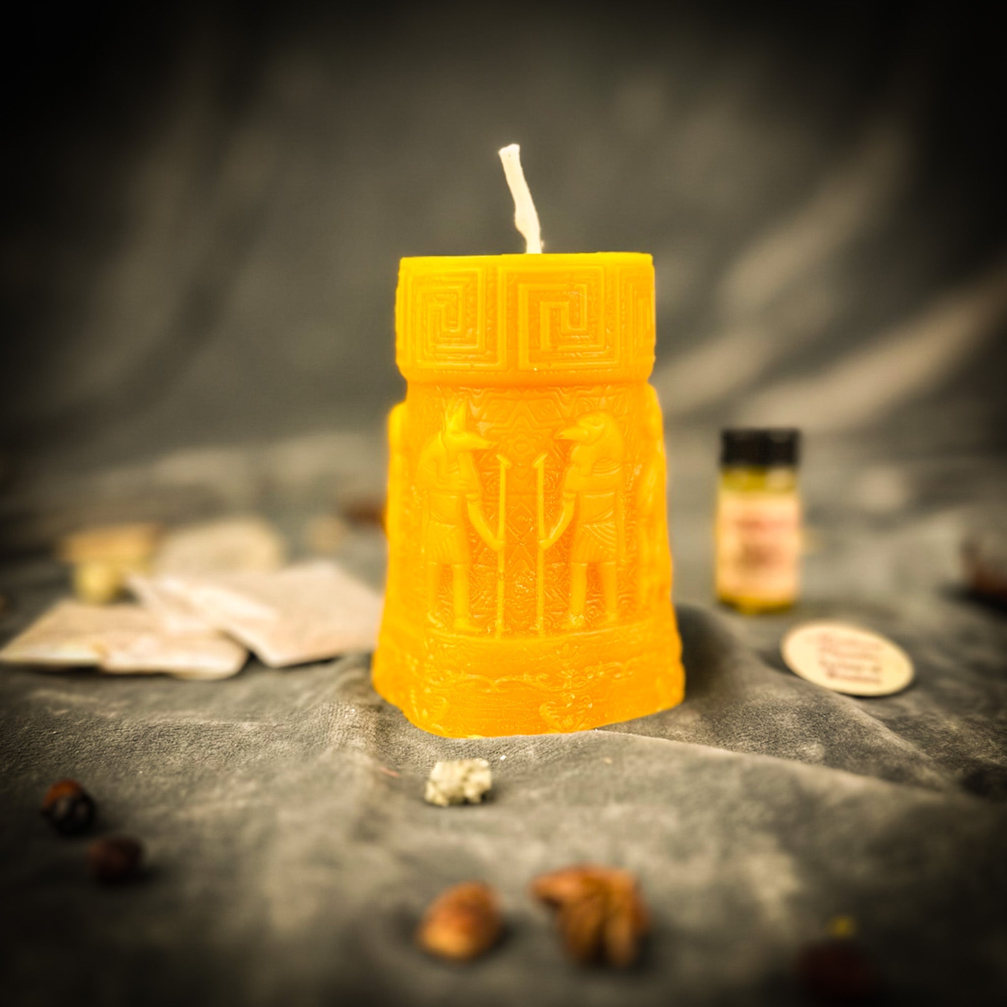 Anubis and Horus Egyptian Pillar Candle Spell Kit - Protection & Divine Guidance | Candle Spell Kit | Wiccan Center