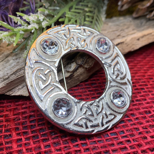 Crystal Celtic Knot Brooch - Handmade in Scotland