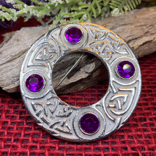 Crystal Celtic Knot Brooch - Handmade in Scotland