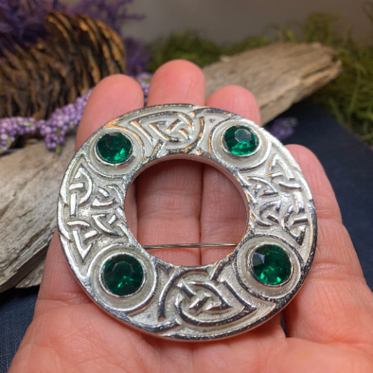 Crystal Celtic Knot Brooch - Handmade in Scotland