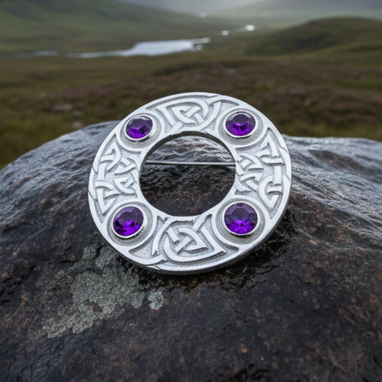 Crystal Celtic Knot Brooch - Handmade in Scotland | Brooch | Wiccan Center