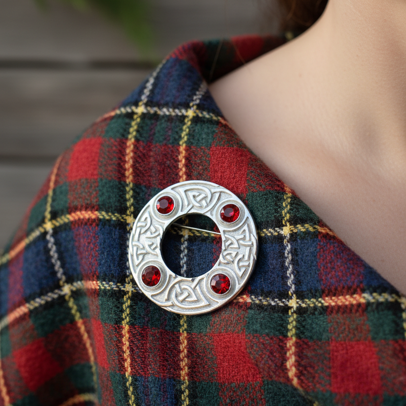 Crystal Celtic Knot Brooch - Handmade in Scotland