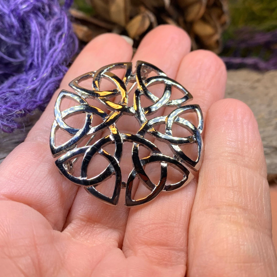 Pewter Trinity Knot Brooch - Handmade in Scotland | Brooch | Wiccan Center