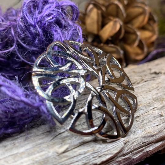 Pewter Trinity Knot Brooch - Handmade in Scotland | Brooch | Wiccan Center