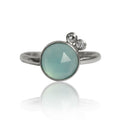 Aqua Chalcedony White Topaz Sterling Silver Ring Gemstone | Jewelry & Watches | Wiccan Center