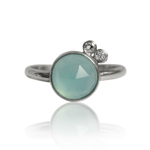 Aqua Chalcedony White Topaz Sterling Silver Ring Gemstone | Jewelry & Watches | Wiccan Center