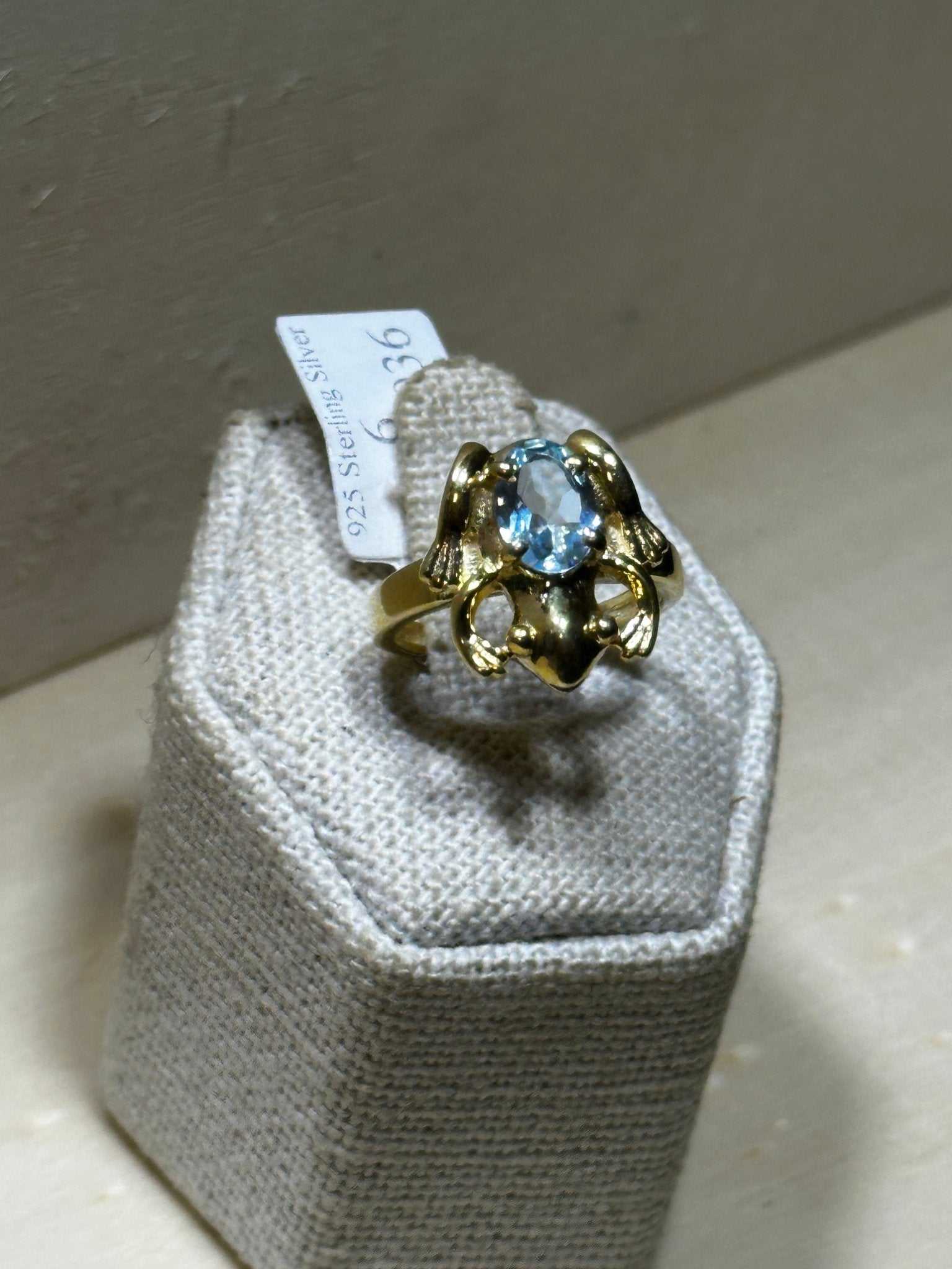 Aquamarine Frog Ring Size 6 (04.1036) | Rings | Wiccan Center