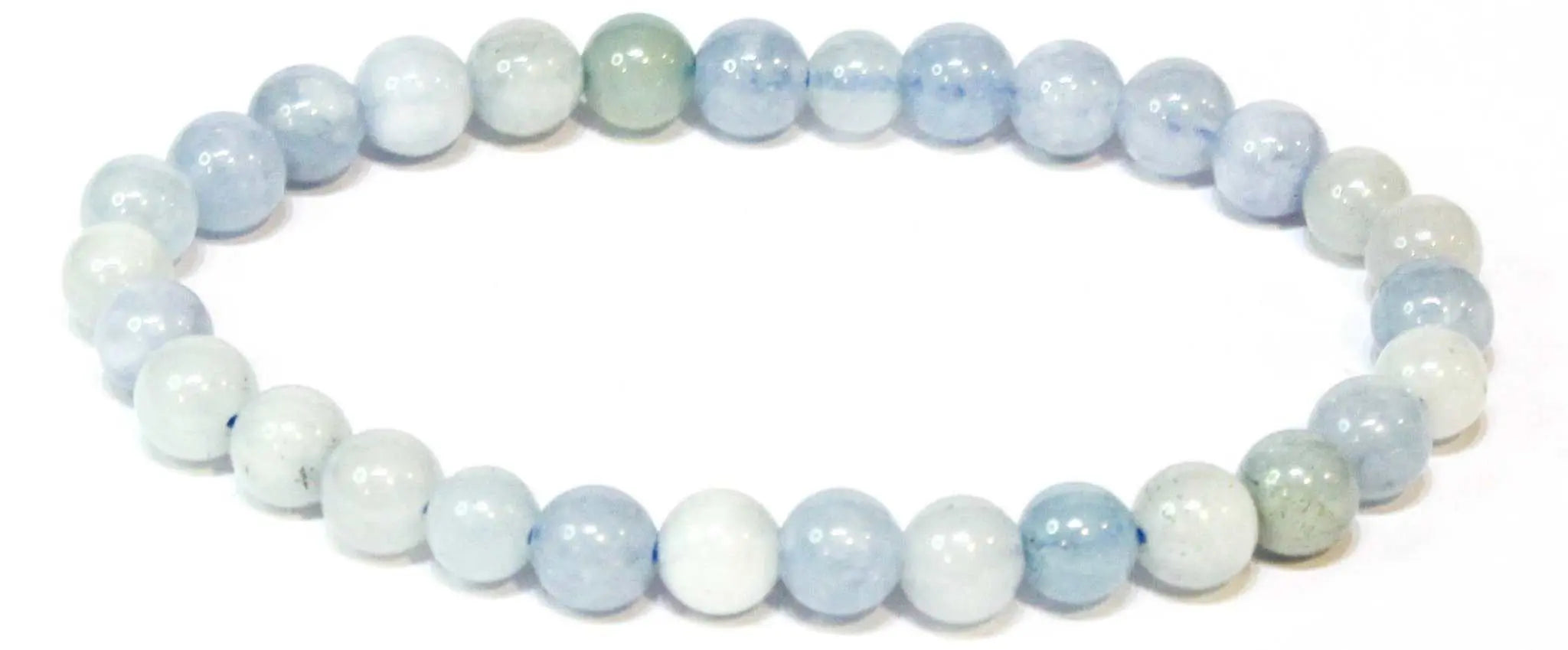 Aquamarine Round Bead Bracelet - Emotional Healing | Bracelets | Wiccan Center