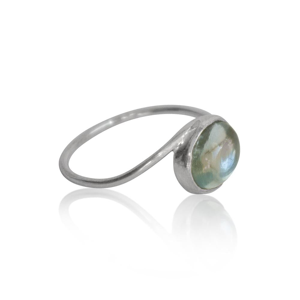 Aquamarine Sterling Silver Ring 925 Cabochon Band Delicate | Jewelry & Watches | Wiccan Center