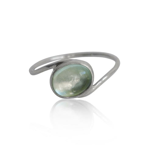 Aquamarine Sterling Silver Ring 925 Cabochon Band Delicate | Jewelry & Watches | Wiccan Center