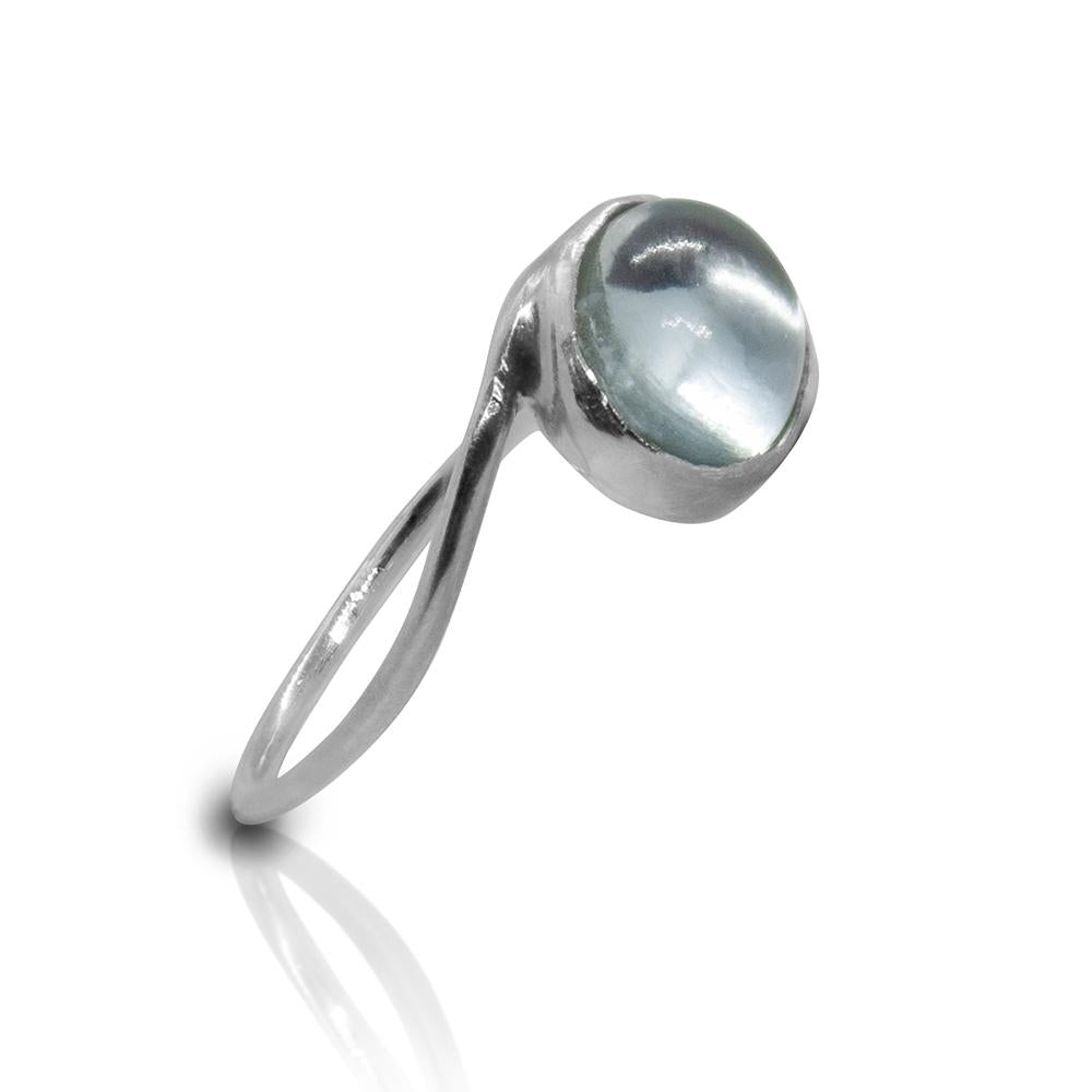 Aquamarine Sterling Silver Ring 925 Cabochon Band Delicate | Jewelry & Watches | Wiccan Center