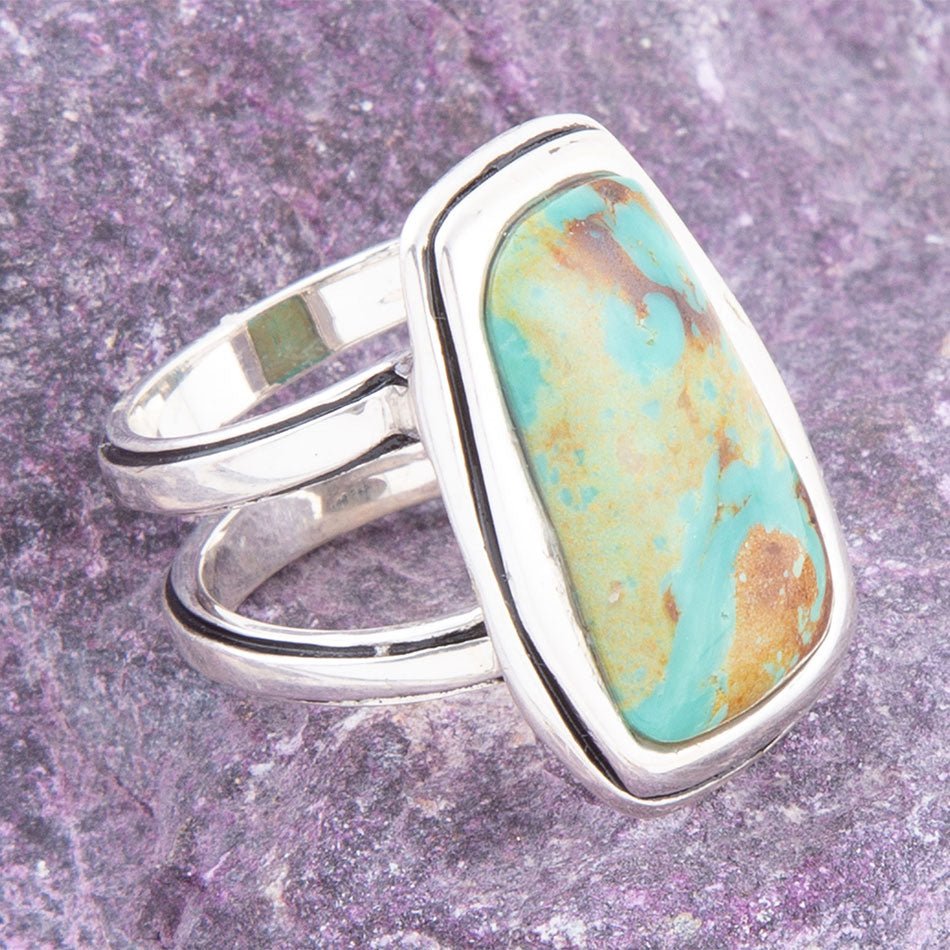 Art Blue Turquoise and Sterling Silver Statement Ring | Rings | Wiccan Center