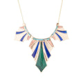 Art Deco Colorful Inlaid Golden Statement Necklace | Necklaces | Wiccan Center