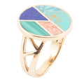 Art Deco Colorful Inlay Golden Ring | Rings | Wiccan Center