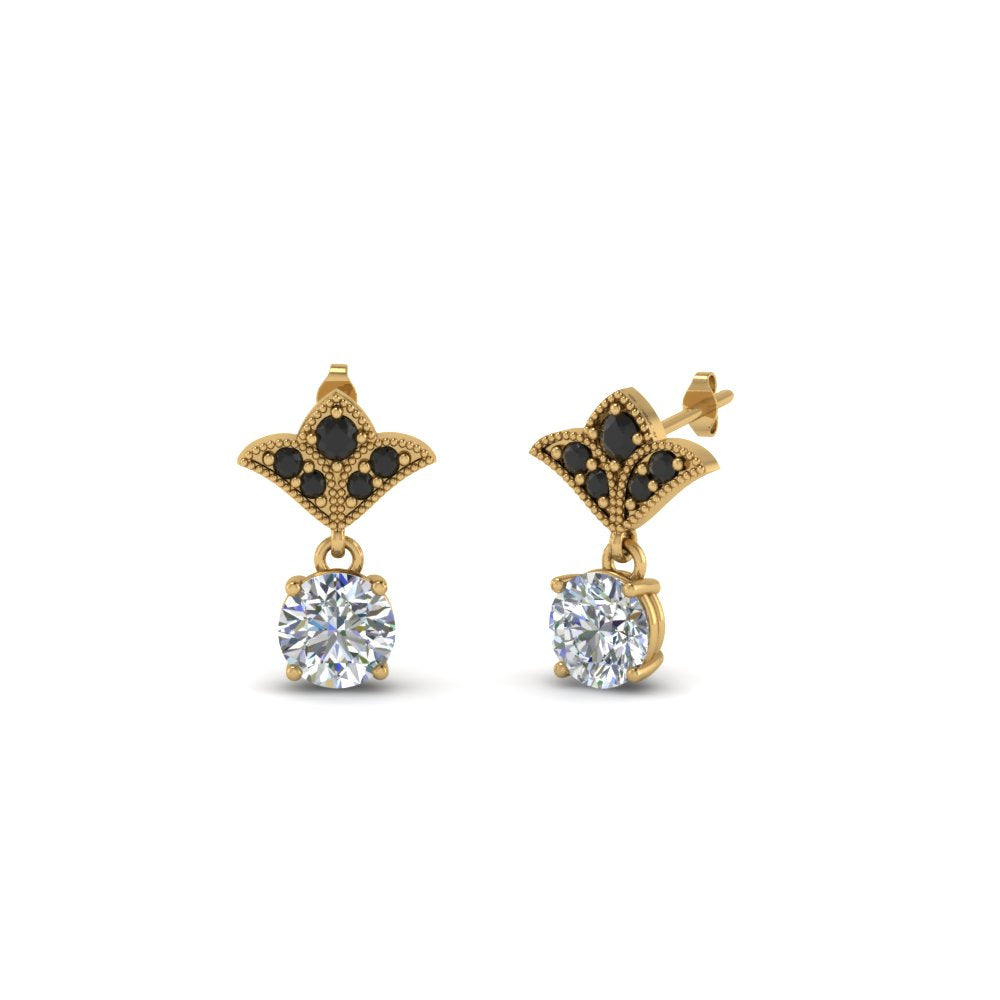 Art Deco Inspired Round Drop Earring Half Carat