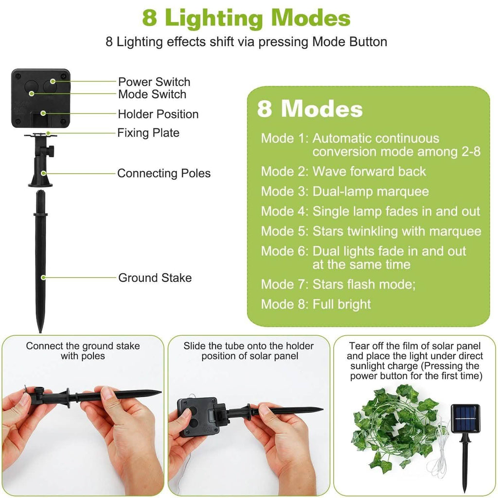 Artificial Ivy Leaves String Lights | Outdoor Lighting | Wiccan Center