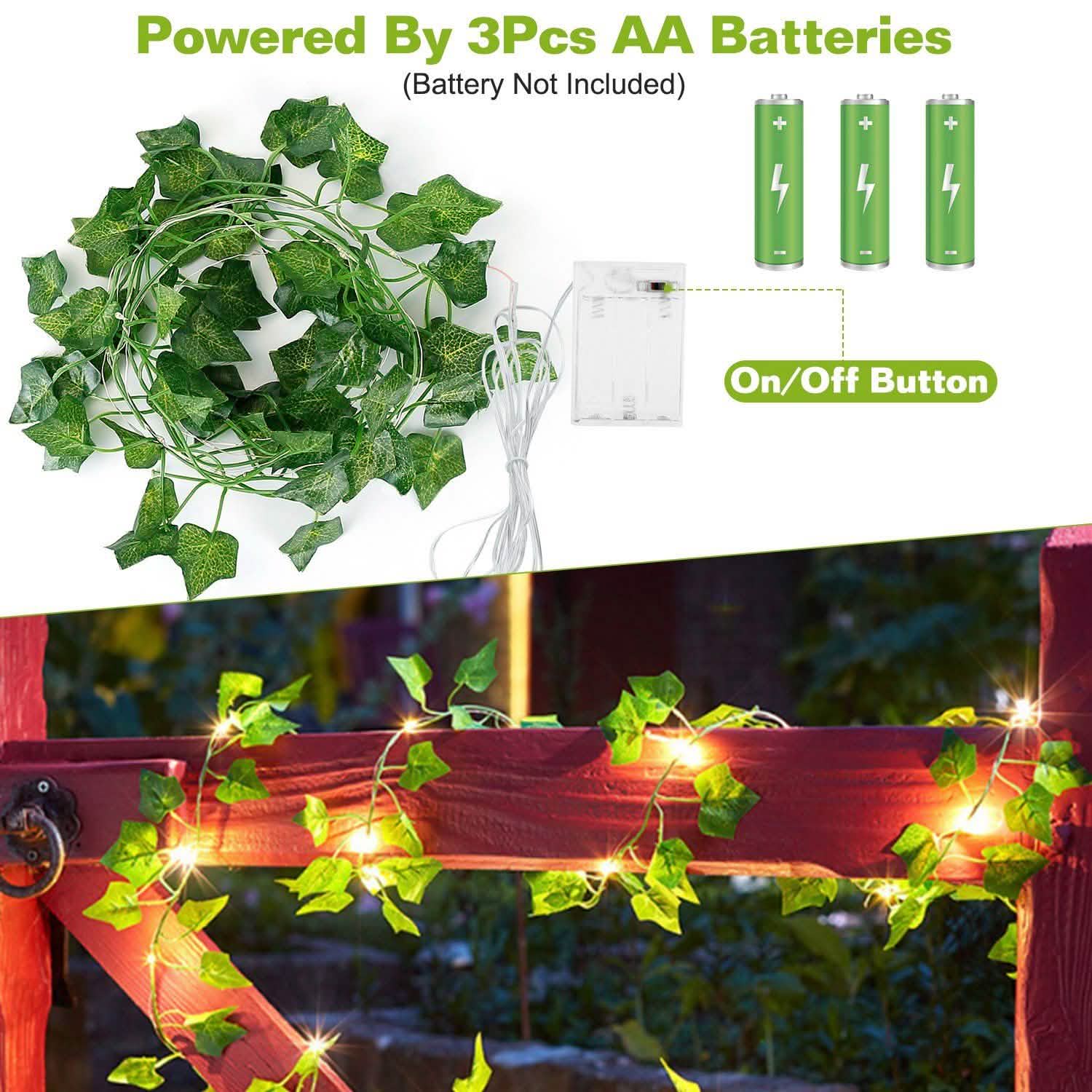 Artificial Ivy Leaves String Lights | Outdoor Lighting | Wiccan Center
