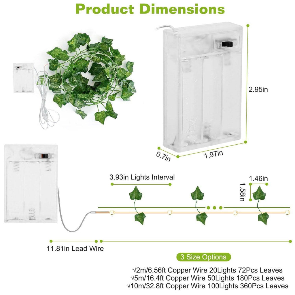 Artificial Ivy Leaves String Lights | Outdoor Lighting | Wiccan Center