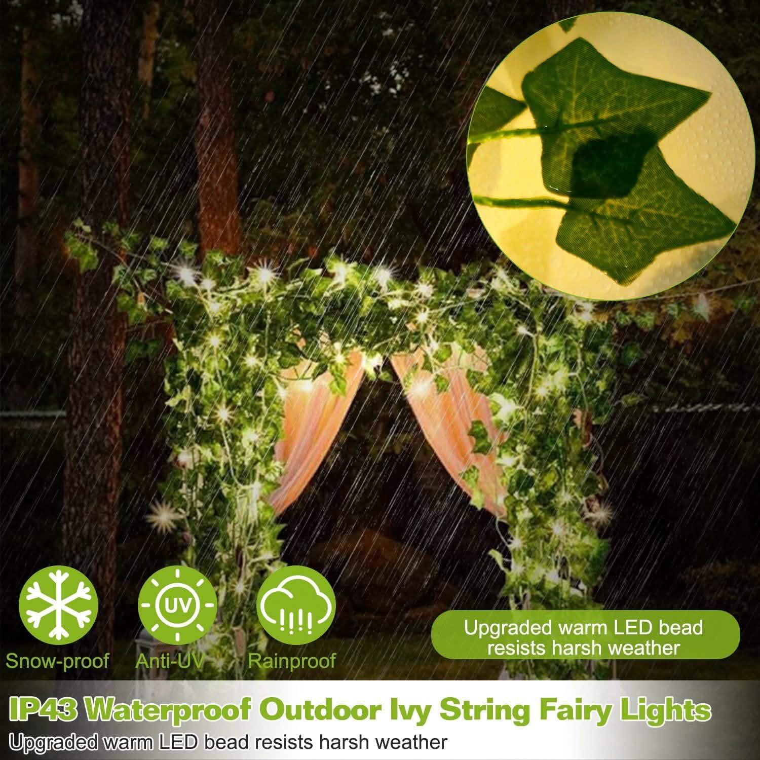 Artificial Ivy Leaves String Lights | Outdoor Lighting | Wiccan Center