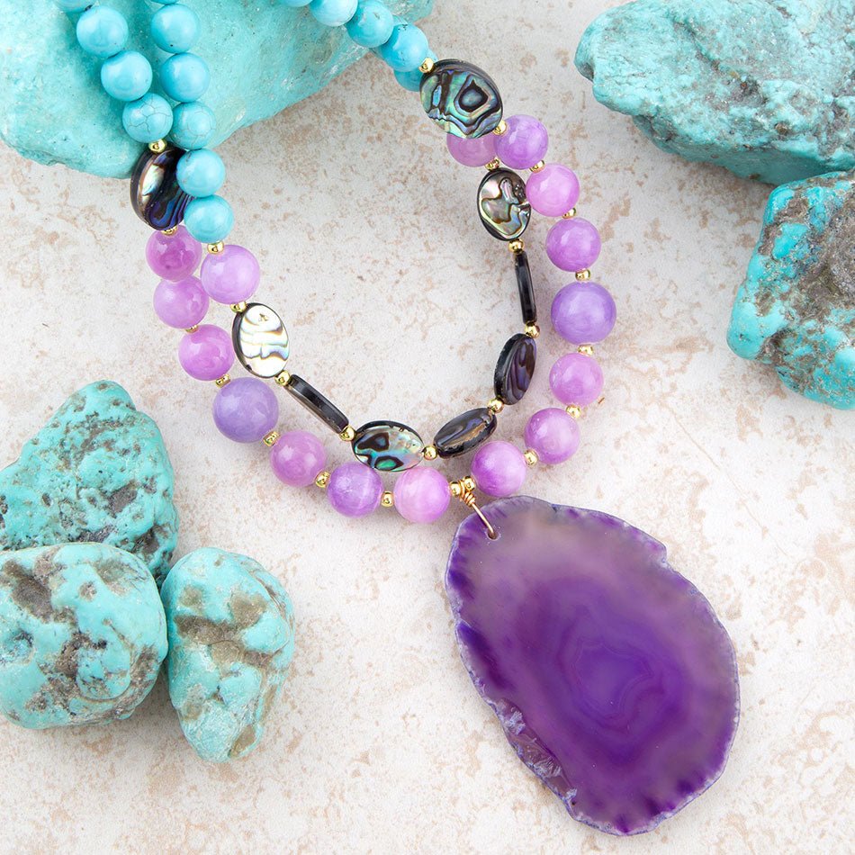 Aruba Purple Jade Statement Pendant Necklace | Necklaces | Wiccan Center