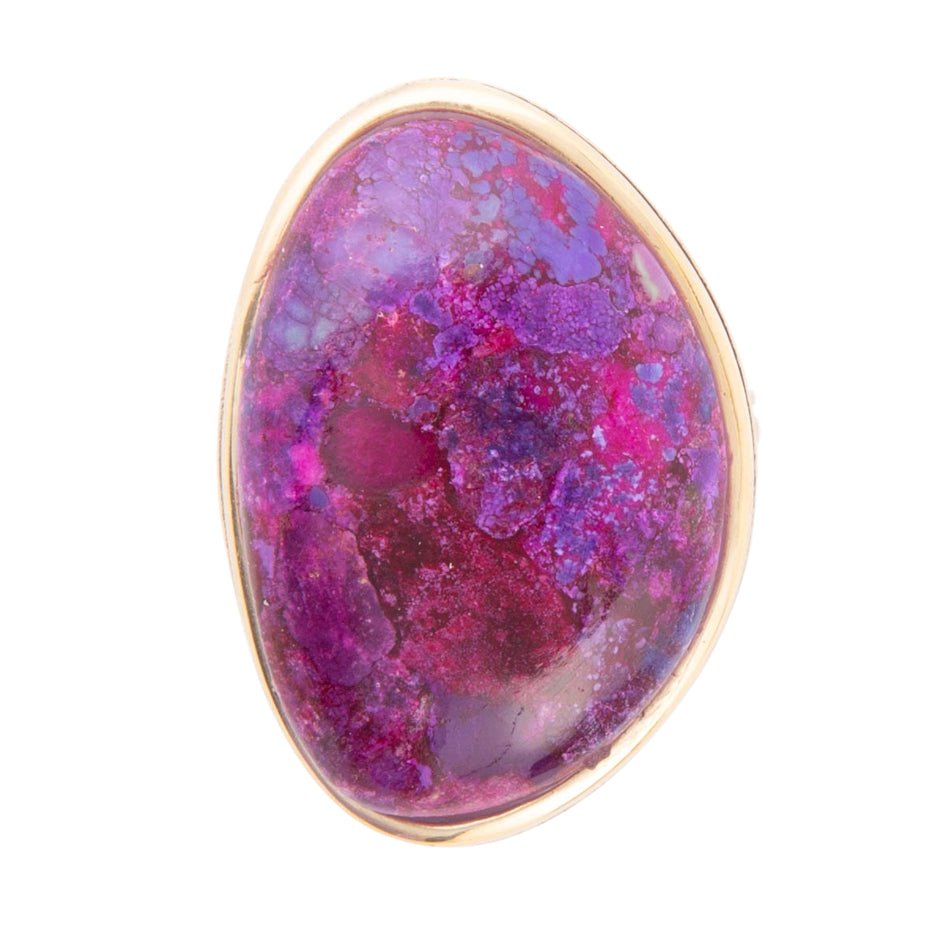 Aruba Purple Turquoise Golden Statement Ring | Rings | Wiccan Center