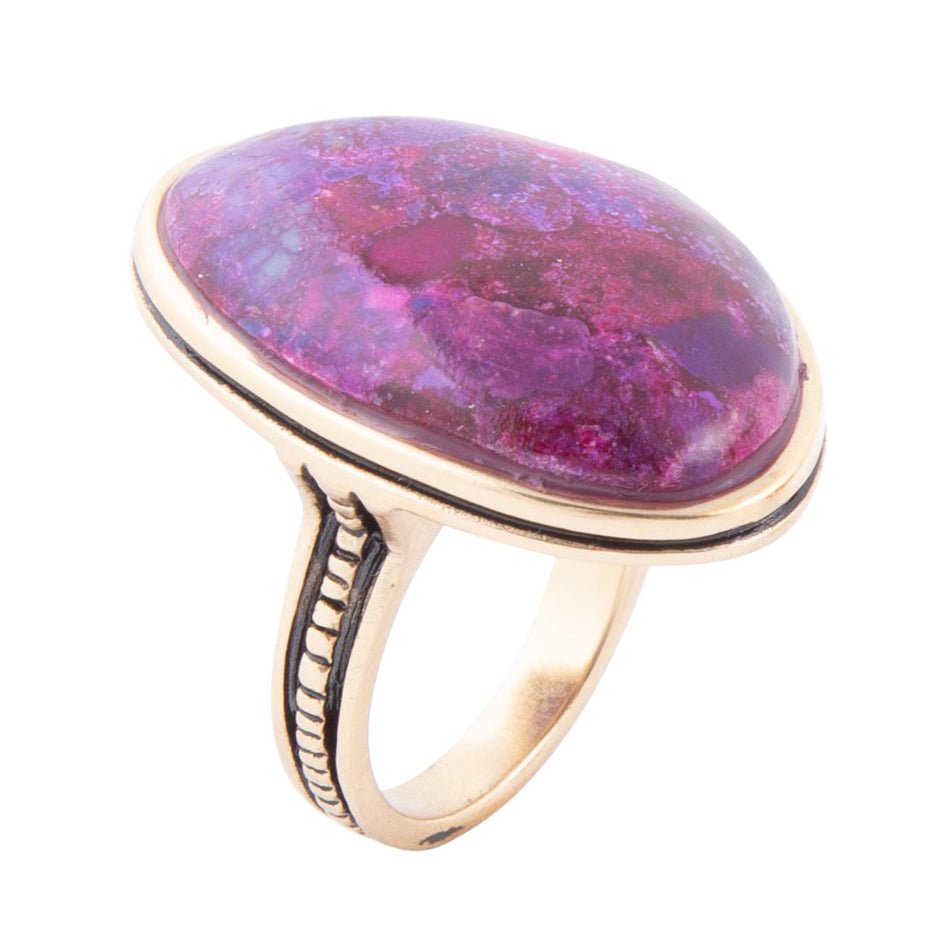 Aruba Purple Turquoise Golden Statement Ring | Rings | Wiccan Center