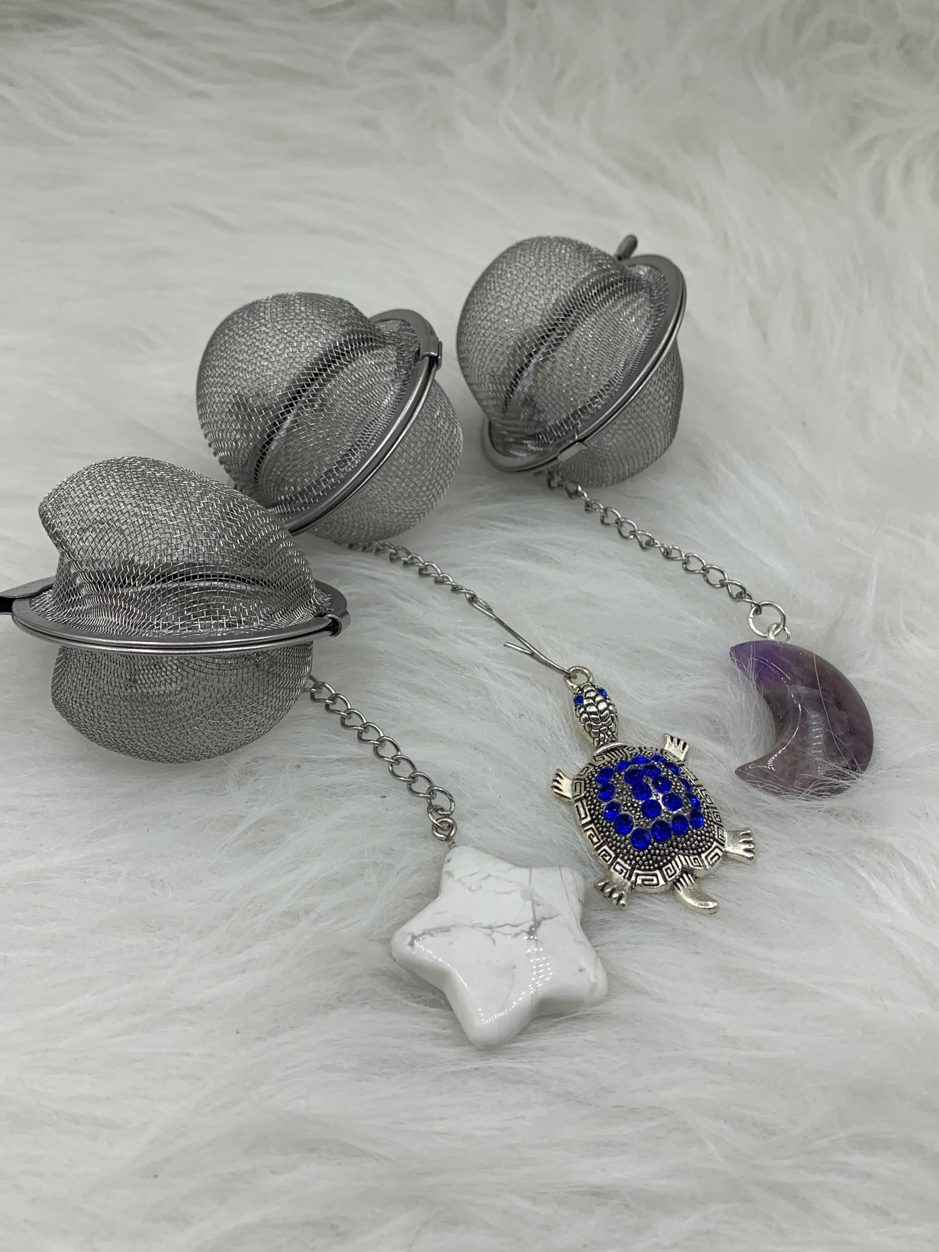 Tea Strainer w/ Crystal Carving | Tea | Wiccan Center