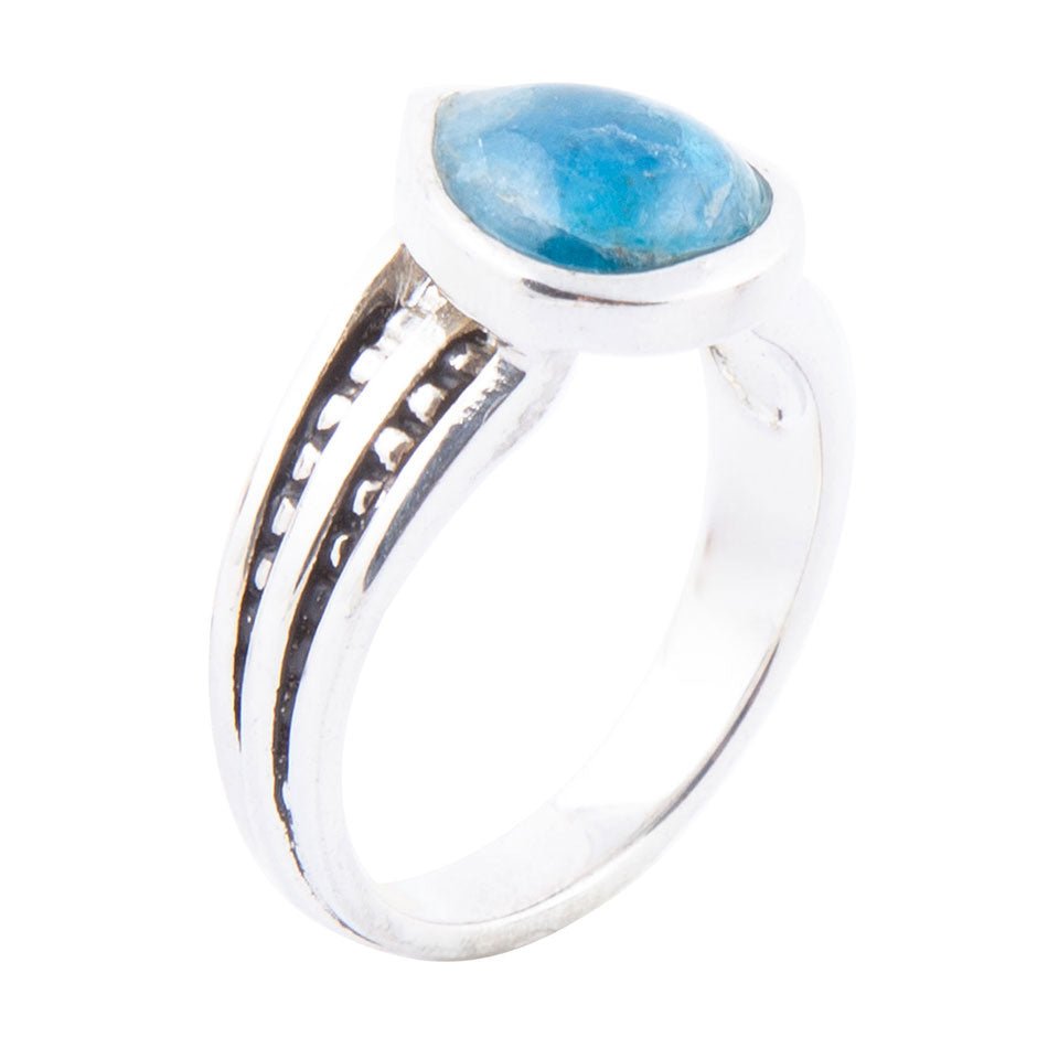 Astro Teardrop Blue Apatite and Sterling Silver Ring | Rings | Wiccan Center