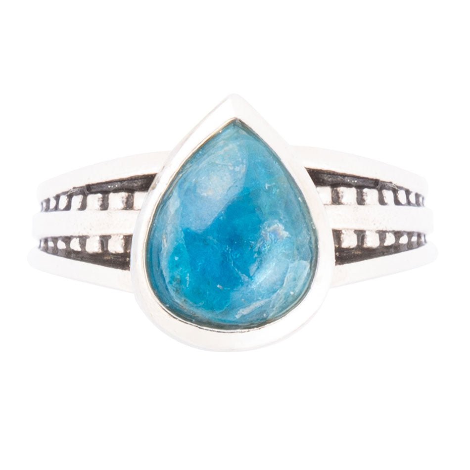 Astro Teardrop Blue Apatite and Sterling Silver Ring | Rings | Wiccan Center