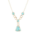 Athena Blue Turquoise Golden Y Neck Necklace | Necklaces | Wiccan Center