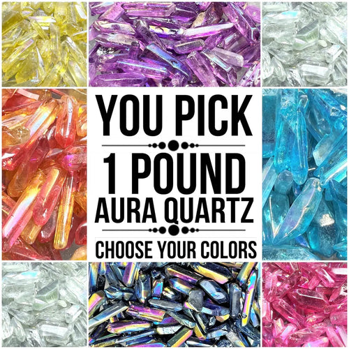 1 Lb Free Shipping Aura Quartz (You Pick) Bulk Wholesale Colorful Gemstone Lot Crystal Points Rough Raw Stones Minerals 1 - 2" 16 Ounces | | Wiccan Center