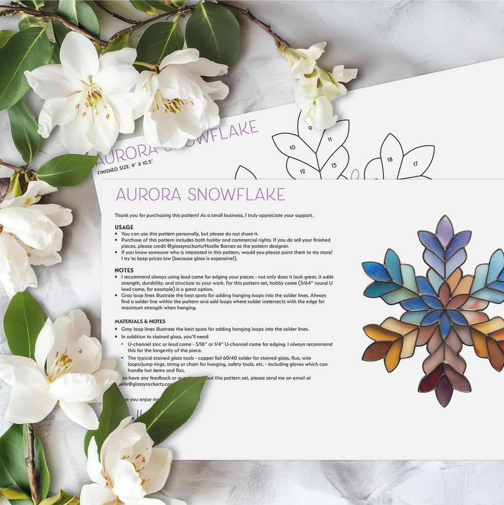 Boho Snowflake Stained Glass Pattern and PNG | Crafting Patterns & Molds | Wiccan Center