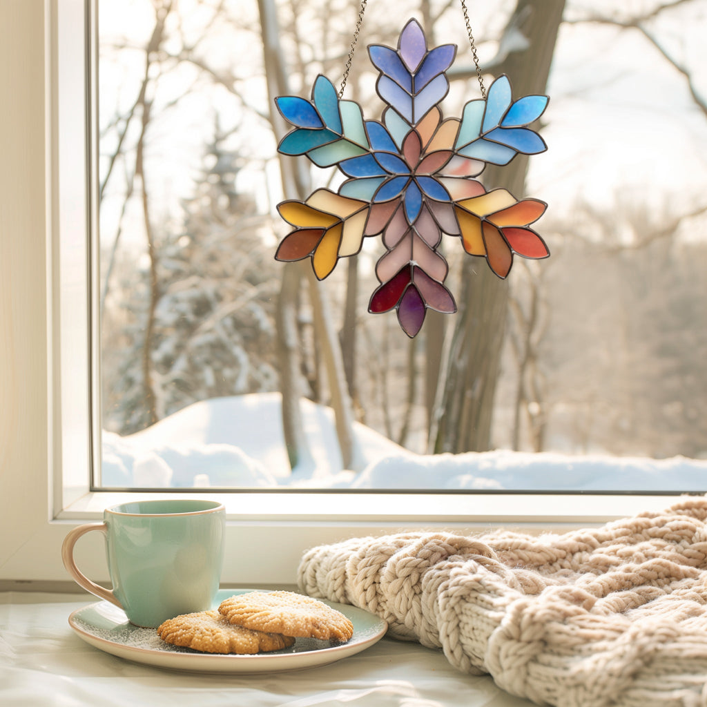 Boho Snowflake Stained Glass Pattern and PNG | Crafting Patterns & Molds | Wiccan Center