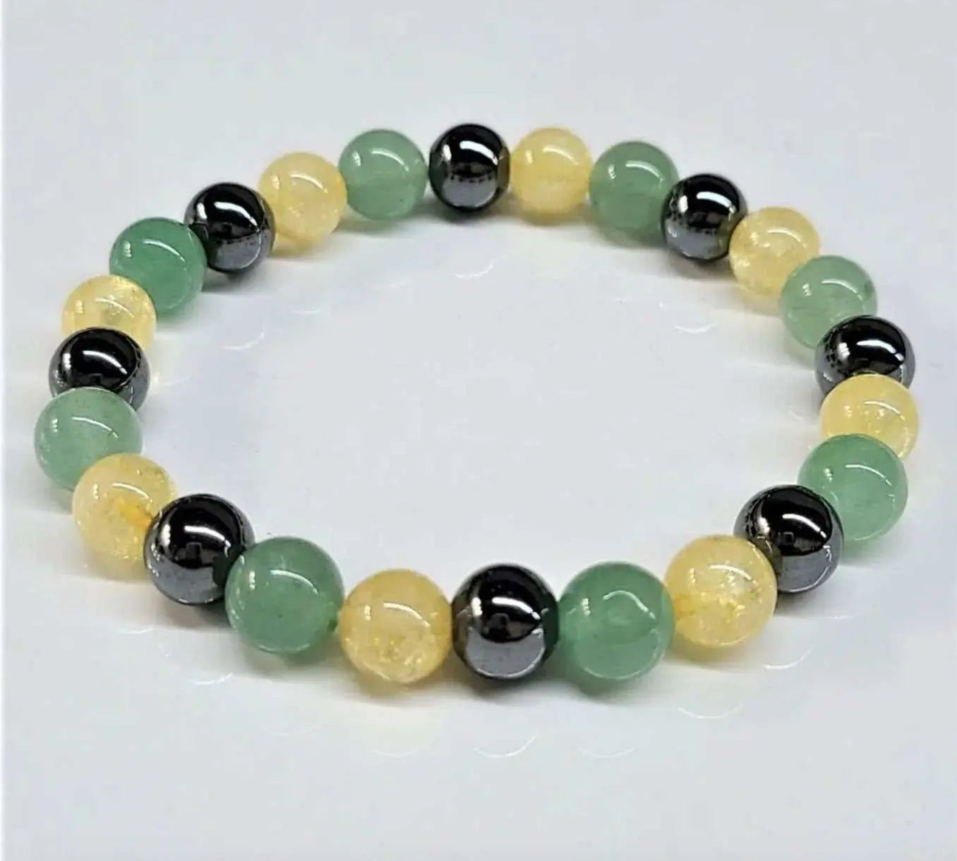 Aventurine, Citrine & Hematite Round Bead Bracelet 8mm - Abundance Always | Bracelets | Wiccan Center