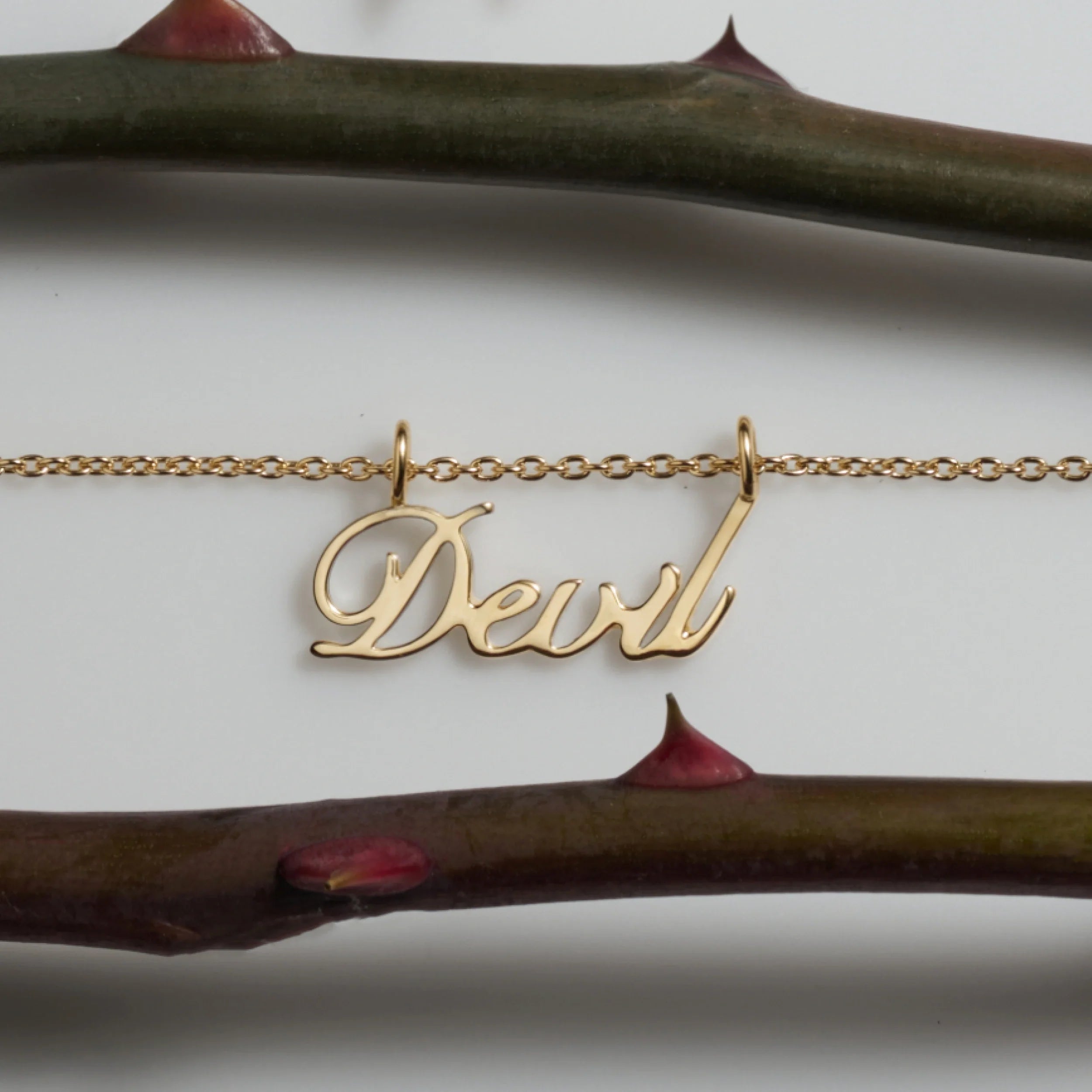 Devil Nameplate Necklace