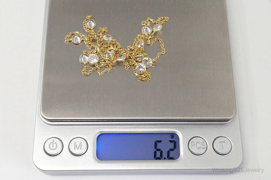 Vintage Gold Vermeil Cubic Zirconia Sterling Silver Necklace | Jewelry > Necklaces > Pendants | Wiccan Center