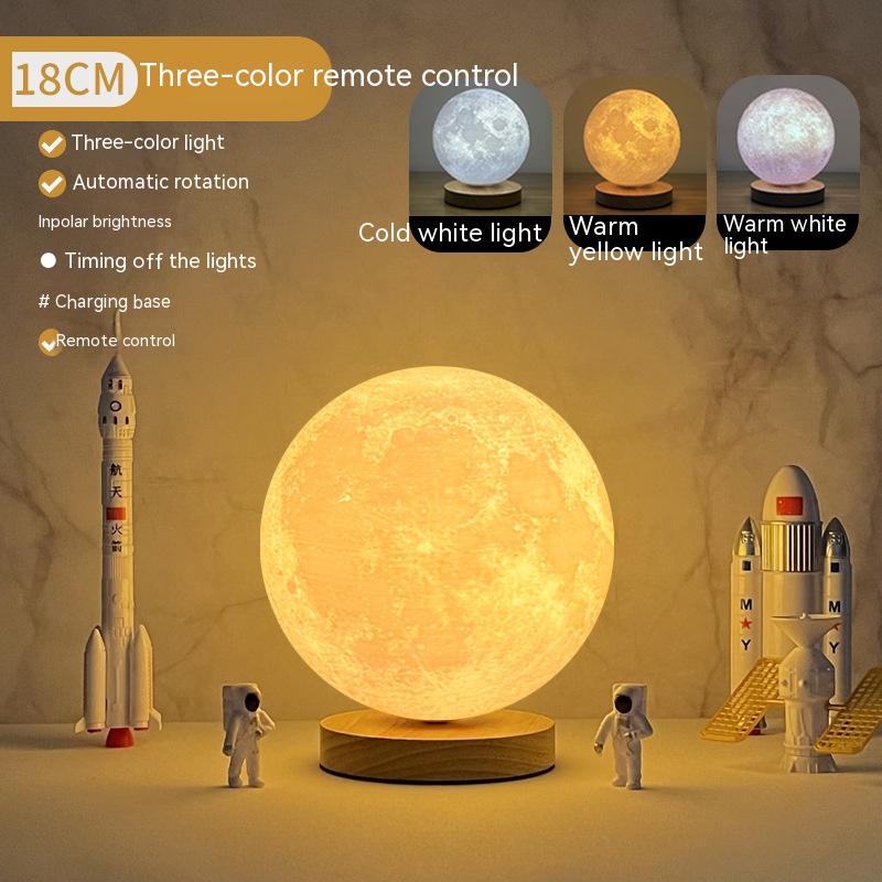 Creative 3D Magnetic Floating Levitating Moon Lamp Touch Control 3 Color Moon Light Lunar Night Light For Home Office Room Decor | 0 | Wiccan Center