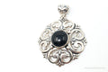 Large Vintage Mexico Designer Black Onyx Sterling Silver Pendant | Jewelry > Necklaces > Pendants | Wiccan Center