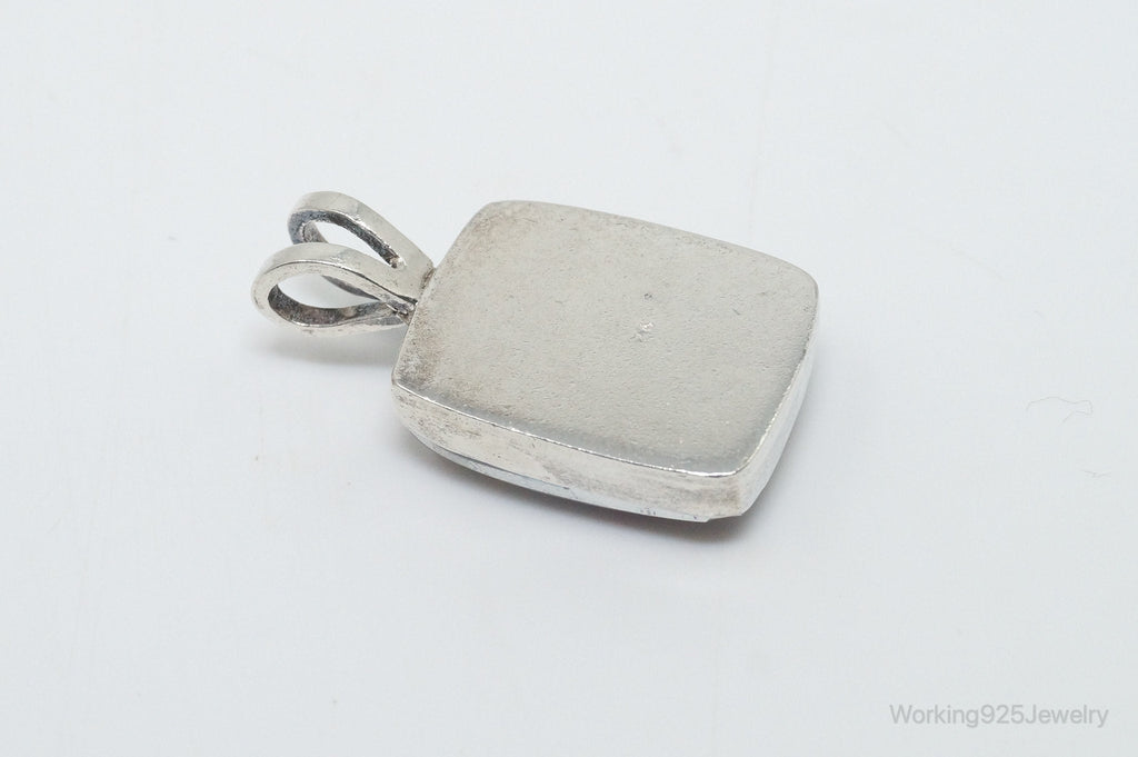 Vintage Large Art Glass Sterling Silver Necklace Pendant | Jewelry > Necklaces > Pendants | Wiccan Center