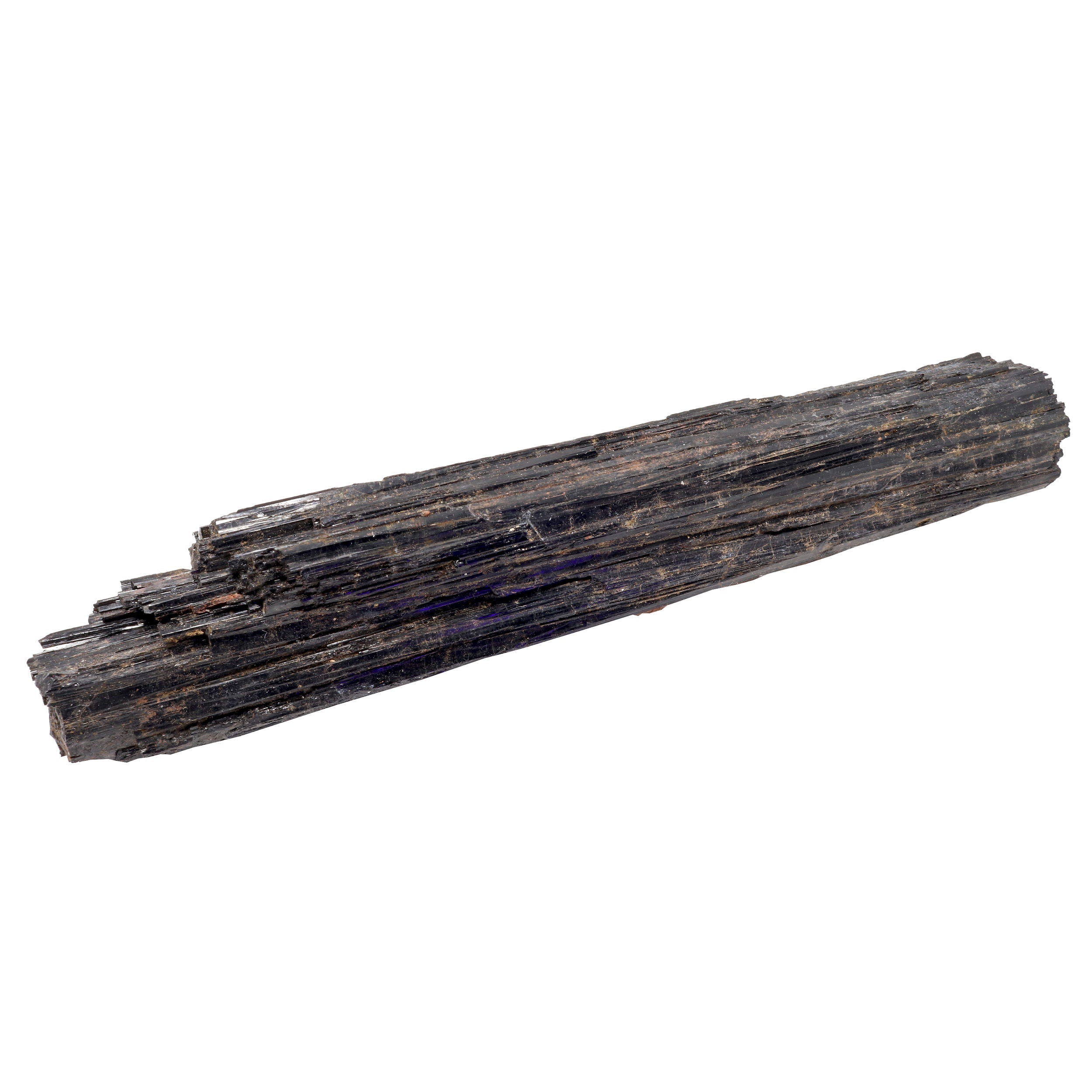Black Tourmaline Specimen - White and Iron Pegmatite Embedded into the Solid Crystal | Crystals & Minerals > Specimens | Wiccan Center