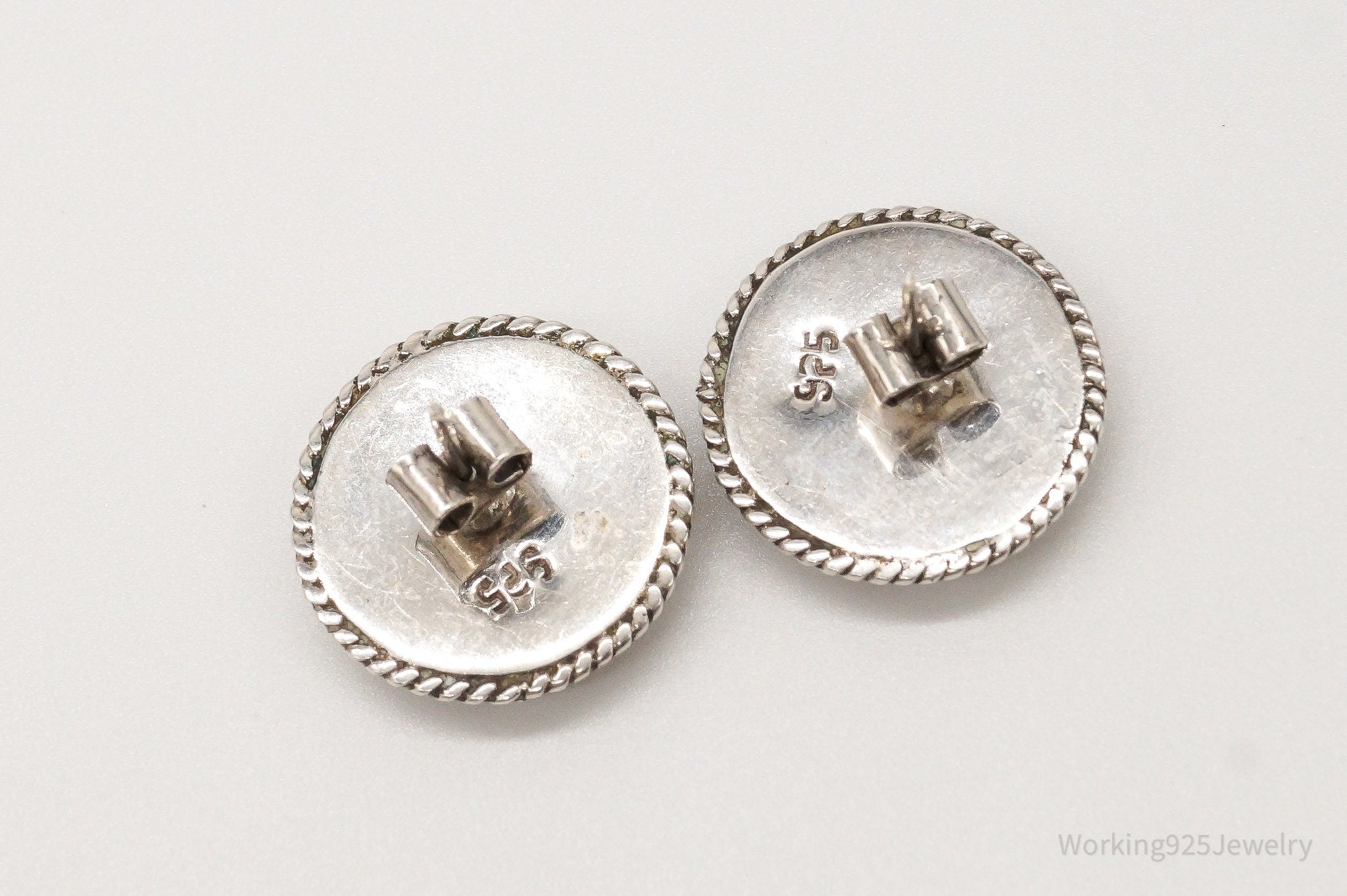 Vintage Mexican Blanket Woven Sterling Silver Earrings | Jewelry > Earrings | Wiccan Center