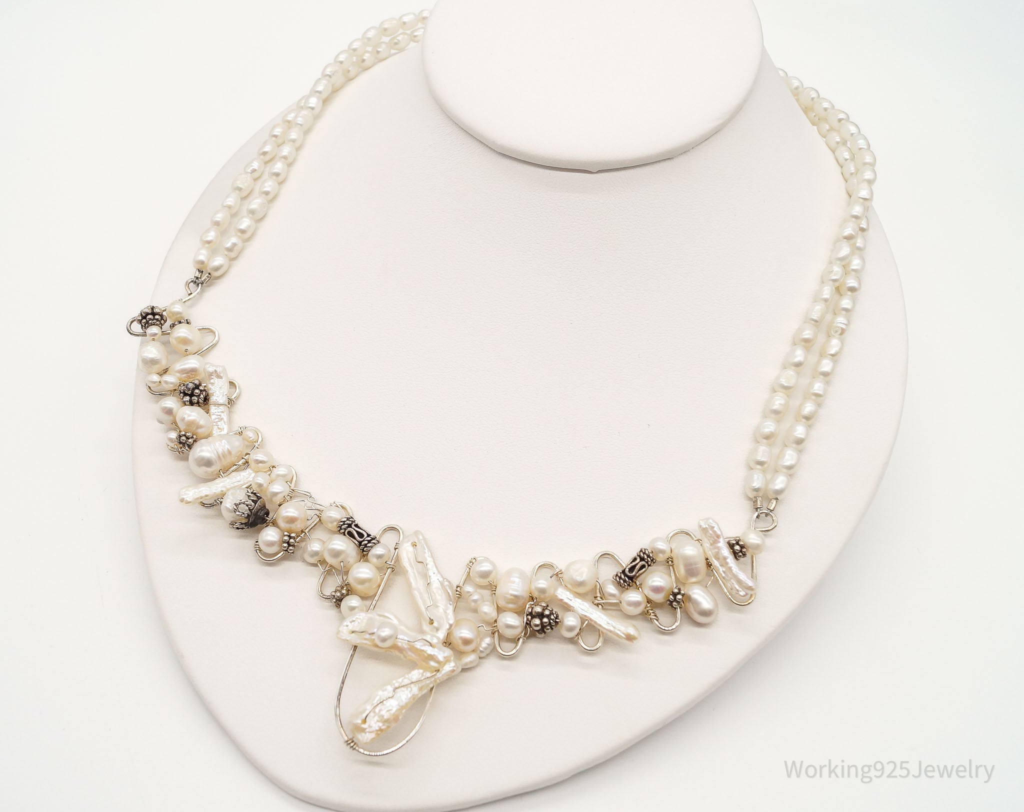 Vintage Pearls Beads Filigree Sterling Silver Necklace | Jewelry > Necklaces > Pendants | Wiccan Center