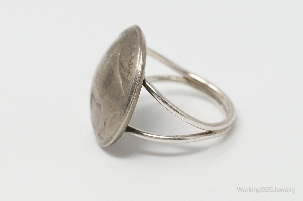 Vintage Buffalo Nickel Coin Sterling Silver Ring - Size 8.5 | Jewelry > Rings | Wiccan Center