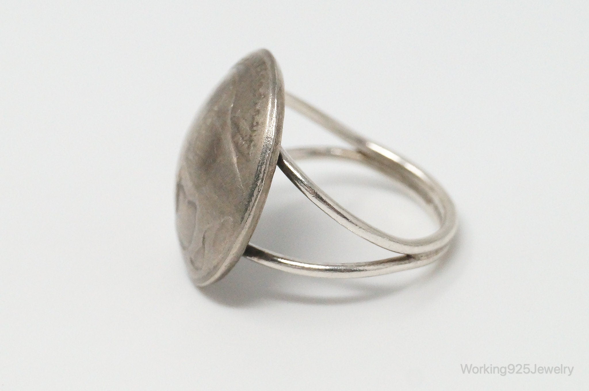 Vintage Buffalo Nickel Coin Sterling Silver Ring - Size 8.5 | Jewelry > Rings | Wiccan Center