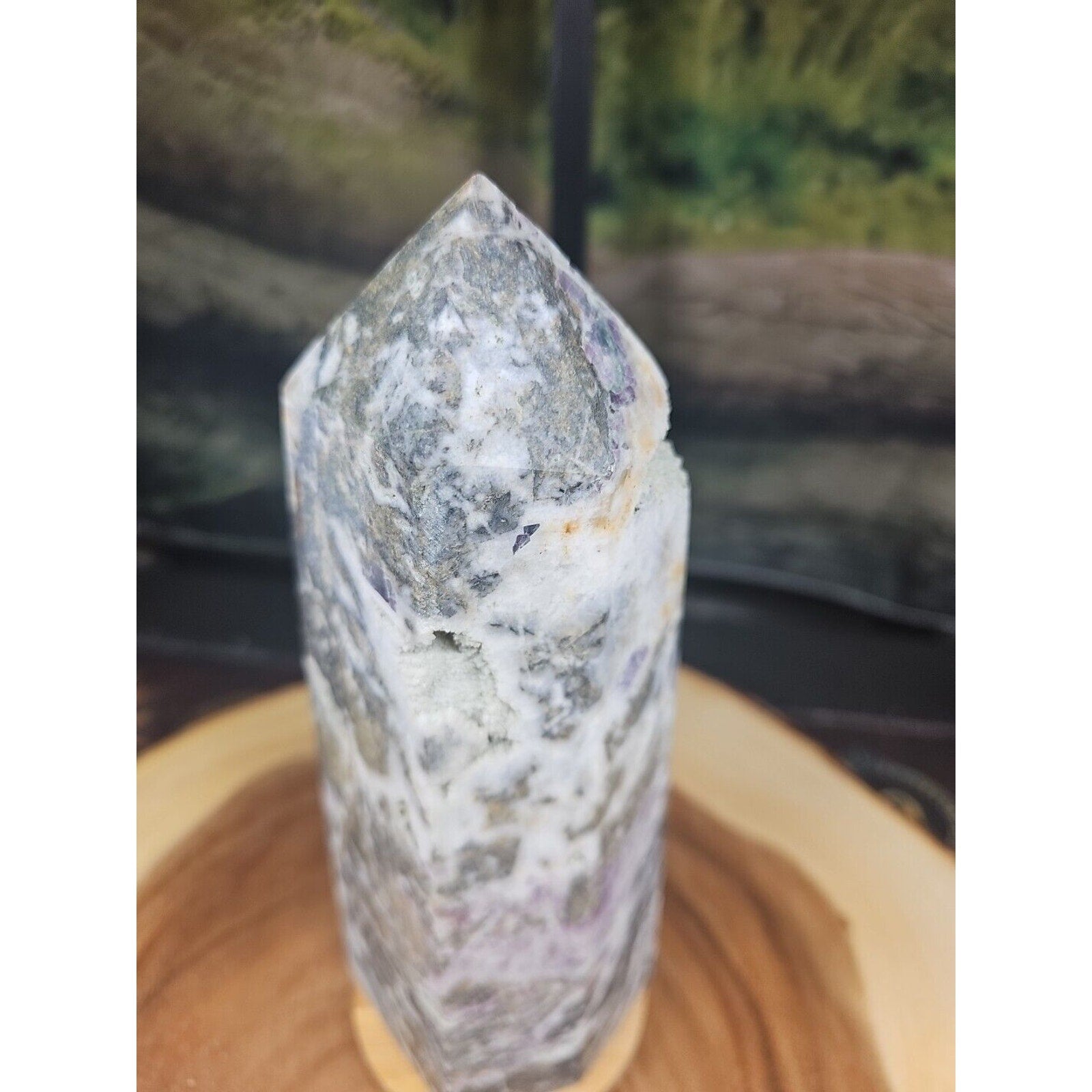 3.41LB 1Pcs Natural Rainbow Fluorite Quartz Crystal Point Tower Polished Healing