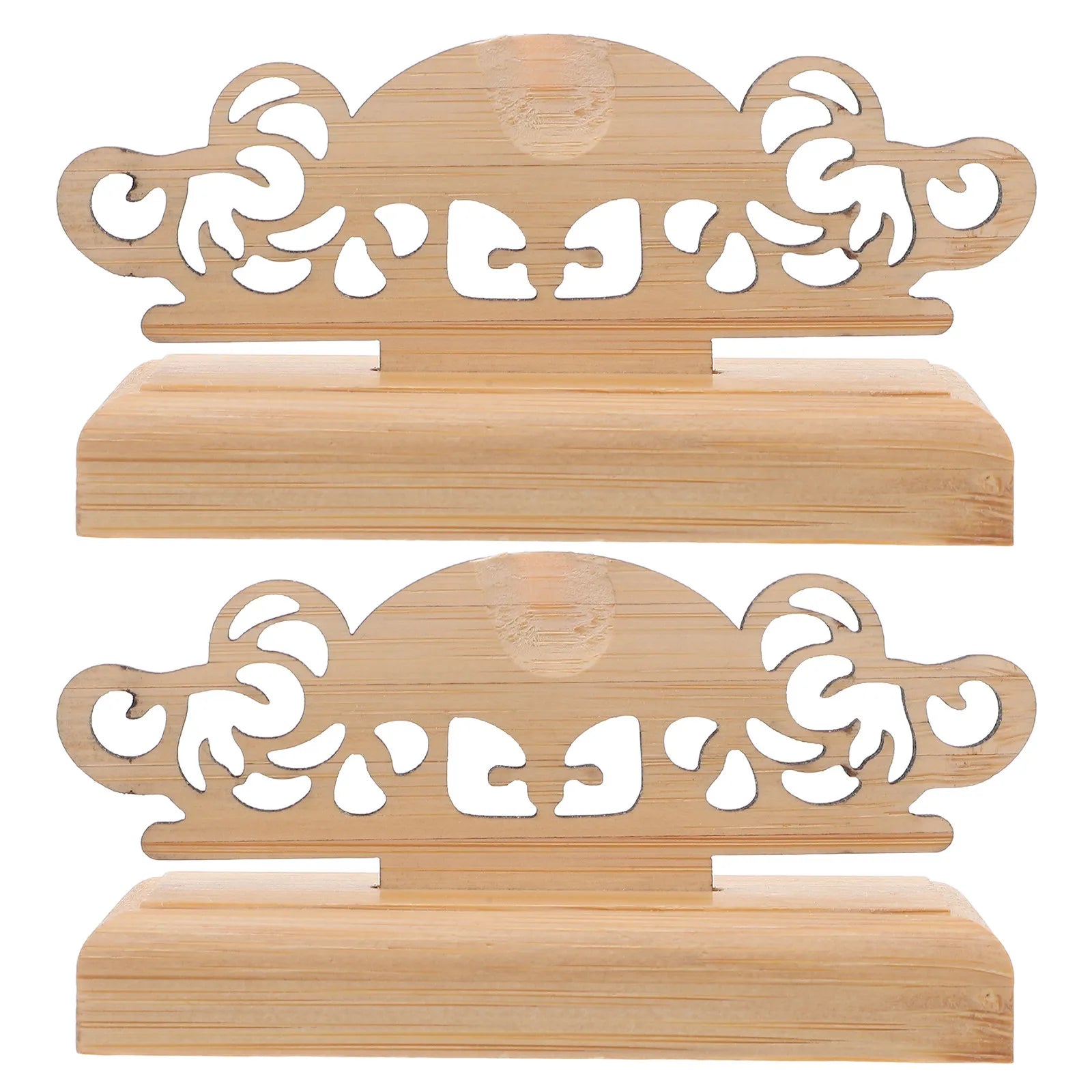 2Pcs Japanese Chinese Folding Fan Display Holder Wood Hand Fan Stand Base Vintage Decorative Rack for Fans