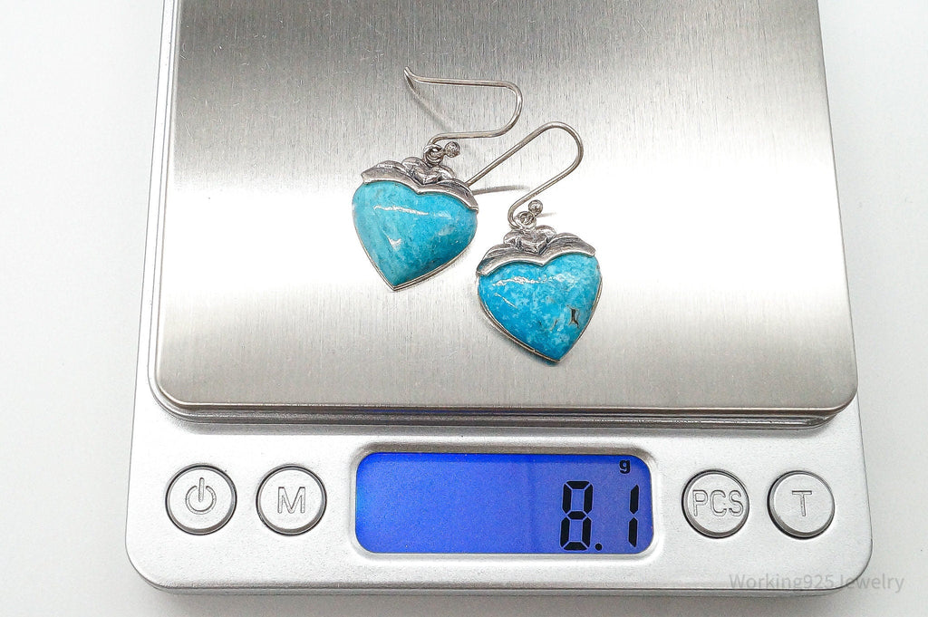 Designer SX Turquoise Hearts Sterling Silver Earrings | Jewelry > Earrings | Wiccan Center
