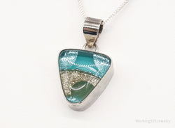 Vintage Dichroic Glass Sterling Silver Necklace | Jewelry > Necklaces > Pendants | Wiccan Center